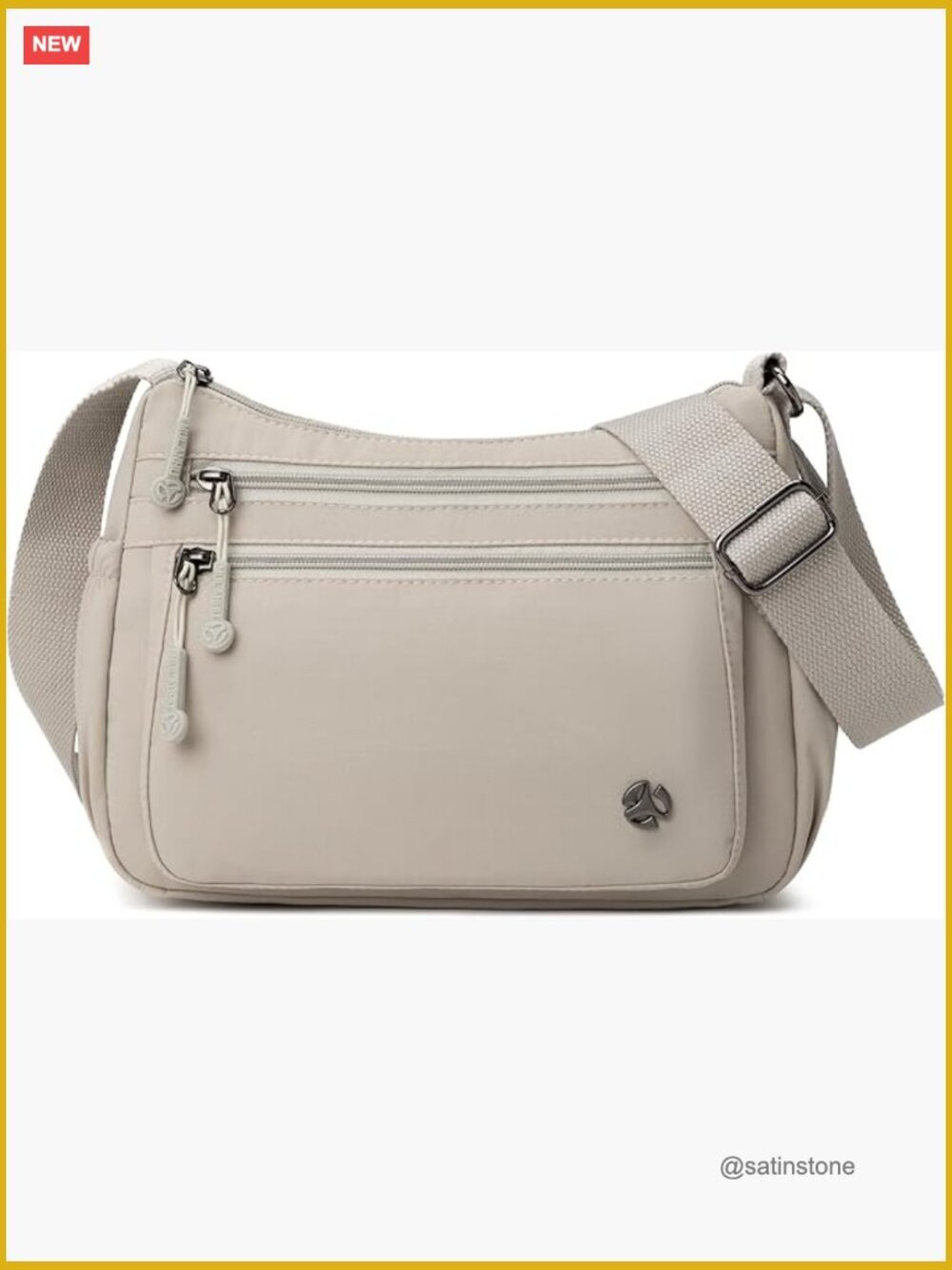 Water-Resistant Nylon Crossbody Bag with Anti-Theft Pocket